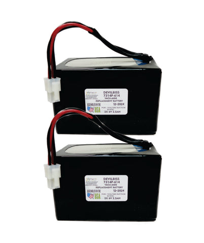 2pc replacement battery Devilbiss 7314P-614 7314 Series,DeVilbiss 7305 Series Vacu-Aide B11816 (Copy)