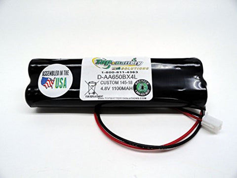 5PC Lithonia: 4AA-800-18-8WL, D-AA650B, D-AA650BX4,E1021R, D-AA650Bx4 Long Version - Top Battery Solutions